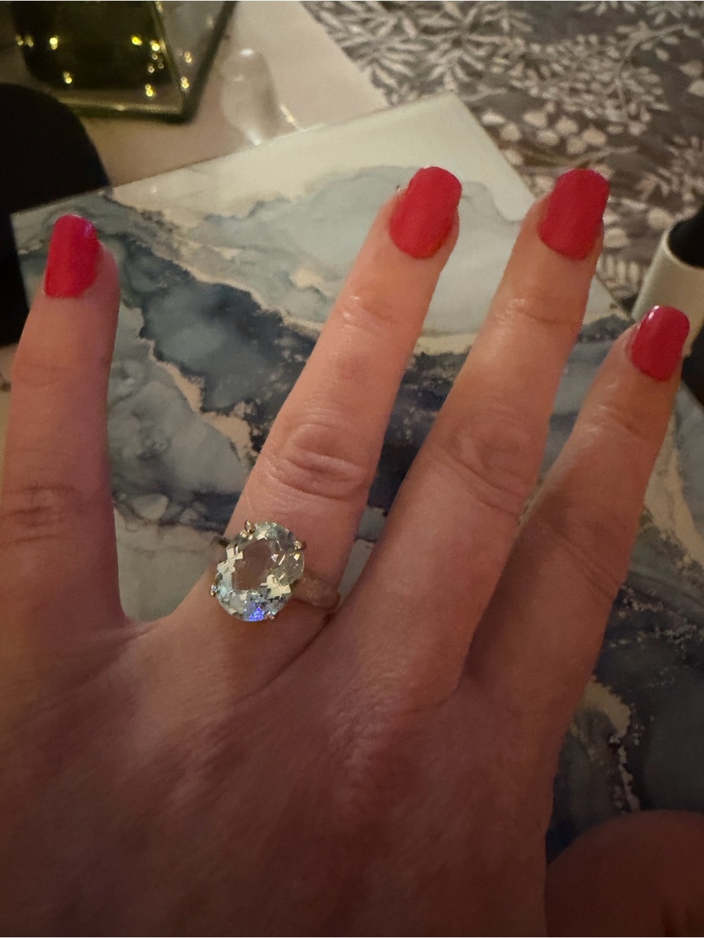 Beautiful large aquamarine Ring-6